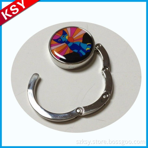 Volume Manufacture Brilliant Quality Rose Crystal Foldable Purse Hanger Bag With Magnet For Table